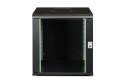 Digitus Szafa sieciowa wisząca Unique 19" 12U rack 600x600, drzwi szyba, czarny, niedzielona, złożona, 100kg