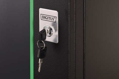 Szafa sieciowa wisząca DYNAmic 19" 16U rack 600x600, drzwi szyba, czarny, niedzielona, złożona, 60kg