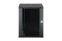 Szafa sieciowa wisząca DYNAmic 19" 16U rack 600x600, drzwi szyba, czarny, niedzielona, złożona, 60kg