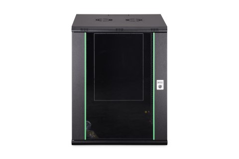 Szafa sieciowa wisząca DYNAmic 19" 16U rack 600x600, drzwi szyba, czarny, niedzielona, złożona, 60kg