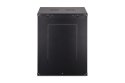 Szafa sieciowa wisząca DYNAmic 19" 16U rack 600x600, drzwi szyba, czarny, niedzielona, złożona, 60kg