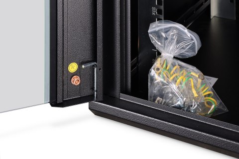 Szafa sieciowa wisząca DYNAmic 19" 16U rack 600x600, drzwi szyba, czarny, niedzielona, złożona, 60kg