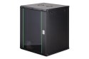 Szafa sieciowa wisząca DYNAmic 19" 16U rack 600x600, drzwi szyba, czarny, niedzielona, złożona, 60kg
