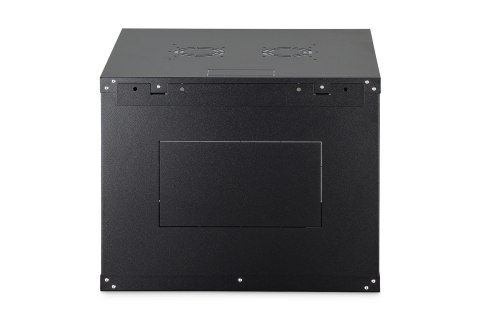 Szafa sieciowa wisząca DYNAmic 19" 9U rack 600x600, drzwi szyba, czarny, niedzielona, złożona, 60kg
