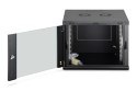 Szafa sieciowa wisząca DYNAmic 19" 9U rack 600x600, drzwi szyba, czarny, niedzielona, złożona, 60kg