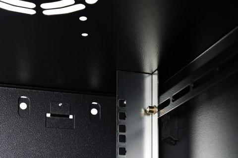 Szafa sieciowa wisząca DYNAmic 19" 9U rack 600x600, drzwi szyba, czarny, niedzielona, złożona, 60kg