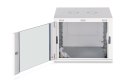 Szafa sieciowa wisząca DYNAmic 19" 9U rack 600x600, drzwi szyba, szary, niedzielona, złożona, 60kg
