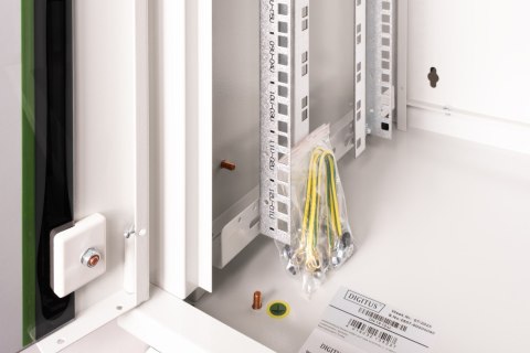 Digitus Szafa sieciowa wisząca Unique 19" 12U rack 600x450, drzwi szyba, szary, niedzielona, złożona, 100kg
