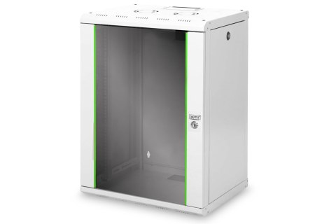 Digitus Szafa sieciowa wisząca Unique 19" 16U rack 600x450, drzwi szyba, szary, niedzielona, złożona, 100kg