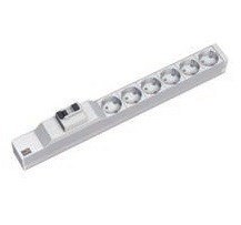 Bachmann 333.411 rozdzielacz zasilania PDU 6 x gniazdo sieciowe 1U Szary, Srebrny