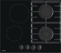 Płyta ceramiczno-gazowa GORENJE GCE691BSC 60 cm | 4 pola ceramiczne + 1 palnik gazowy | zapłon elektryczny | czarny