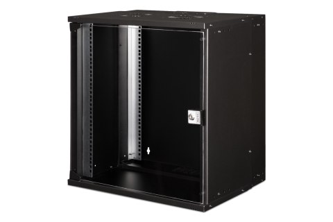 Szafa sieciowa wisząca 19" 12U, SOHO PRO 595 x 540 x 400 mm, drzwi szyba, czarny, niezłożona, 60kg