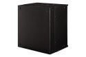 Szafa sieciowa wisząca 19" 12U, SOHO PRO 595 x 540 x 400 mm, drzwi szyba, czarny, niezłożona, 60kg