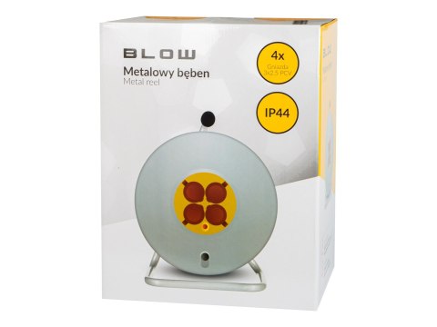Przedłużacz sieciowy PR-61 4-Gniazda z uziemieniem 50m BLOW bęben metalowy (3x2,5mM)
