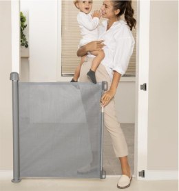 MOMCOZY M21SSAM08 rozsuwana bramka zabezpieczająca dla dzieci 140 cm szara