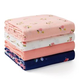 MOMCOZY SJ003 pieluszki muślinowe do otulania, 4 szt., 47 x 47 cali