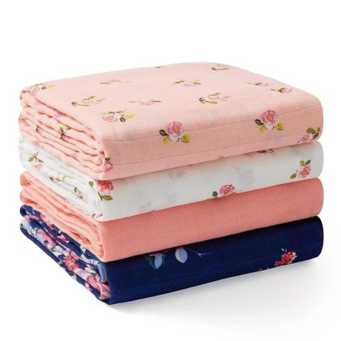 MOMCOZY SJ003 pieluszki muślinowe do otulania, 4 szt., 47 x 47 cali