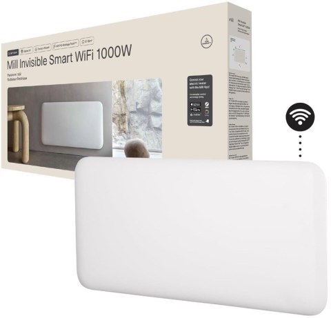Mill Invisible Smart WiFi Heater | PA1000WIFI4 | Panel Heater | 1000 W | Suitable for rooms up to 12-16 m2 | White | IPX4