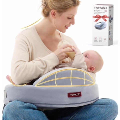 Momcozy Exclusive Nursing Pillow | Poduszka do karmienia z pianki memory | Szara