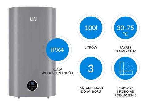 Bojler elektryczny LIN LIFVD1SMGY 100L UNIVERSAL szary WiFi