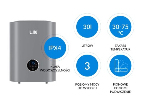 Bojler elektryczny LIN LIFVD1SMGY 30L UNIVERSAL szary