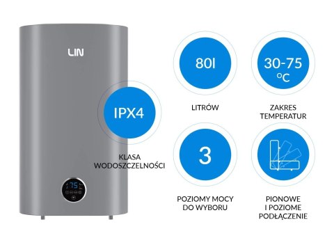 Bojler elektryczny LIN LIFVD1SMGY 80L UNIVERSAL szary WiFi