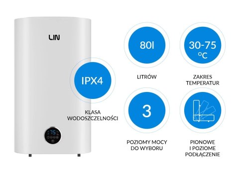 Bojler elektryczny LIN LIFVD1SMWH 80L UNIVERSAL biały WiFi