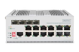 Digitus 8-portowy przełącznik sieciowy Gigabit Ethernet PoE, przemysłowy, zarządzany L2, 4 SFP Uplink
