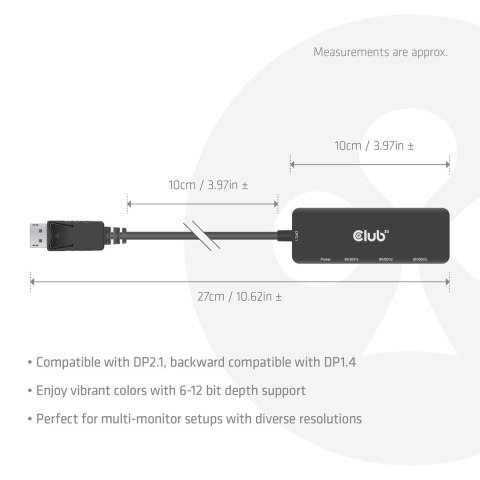 Adapter I/O DP do HDMI potrójny CSV-7330 CLUB3D