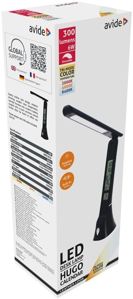 Avide ABLDLC-6W-B-HG lampa stołowa LED Czarny, Brązowy