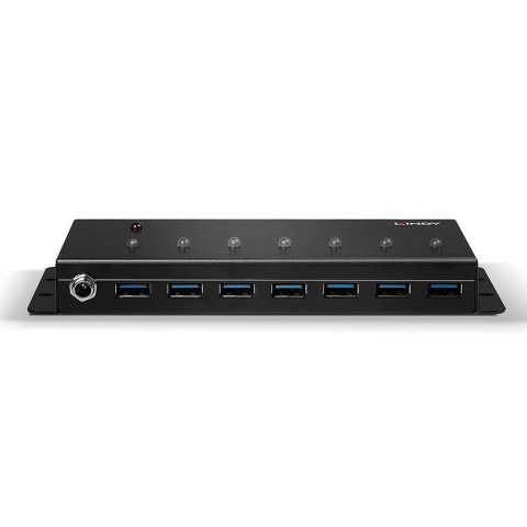 Lindy 7-portowy przemysłowy hub USB3.0 - Hub - 7 x SuperSpeed USB3.0 - Biurko