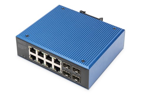 Przełącznik przemysłowy 8+4-Port Gigabit Ethernet PoE z 8x GE RJ45 i 2 SFP+ Portami, PoE