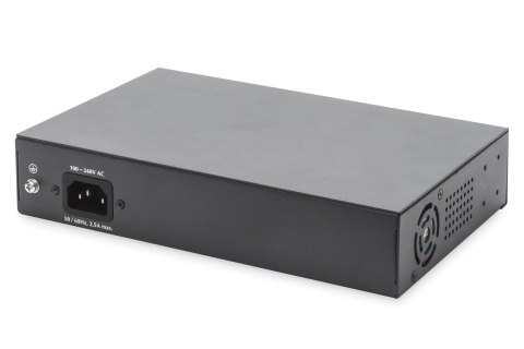 Digitus Przełącznik sieciowy niezarządzalny desktop 8x RJ45 Gb/s (w tym 6xPoE)+ 2x SFP, PoE++ max budżet 180W