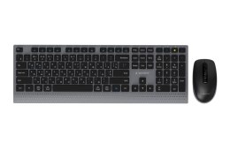 GEMBIRD BEZPRZEWODOWY ZESTAW KLAWIATURY + MYSZ DUAL MODE, 2.4 GHZ + BT, SLIM, UKŁAD RU, KOLOR CZARNY