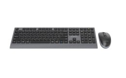 GEMBIRD BEZPRZEWODOWY ZESTAW KLAWIATURY + MYSZ DUAL MODE, 2.4 GHZ + BT, SLIM, UKŁAD RU, KOLOR CZARNY
