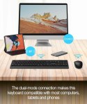 GEMBIRD BEZPRZEWODOWY ZESTAW KLAWIATURY + MYSZ DUAL MODE, 2.4 GHZ + BT, SLIM, UKŁAD RU, KOLOR CZARNY