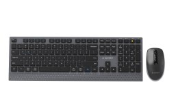 GEMBIRD BEZPRZEWODOWY ZESTAW KLAWIATURY + MYSZ DUAL MODE, 2.4 GHZ + BT, SLIM, UKŁAD US, KOLOR CZARNY
