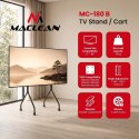 MACLEAN STAND POD TV STAND / WÓZEK DO TV MACLEAN, NA KÓŁKACH, 37-80", MAX. OBCIĄŻENIE 50KG, MAX. VESA 600X400, CZARNY, MC-180