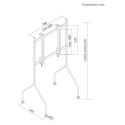 MACLEAN STAND POD TV STAND / WÓZEK DO TV MACLEAN, NA KÓŁKACH, 37-80", MAX. OBCIĄŻENIE 50KG, MAX. VESA 600X400, CZARNY, MC-180