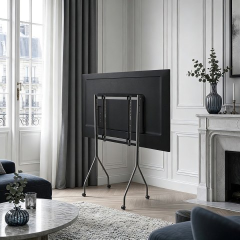 MACLEAN STAND POD TV STAND / WÓZEK DO TV MACLEAN, NA KÓŁKACH, 37-80", MAX. OBCIĄŻENIE 50KG, MAX. VESA 600X400, CZARNY, MC-180