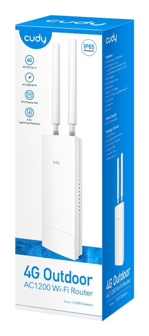 Cudy LT500 router bezprzewodowy Fast Ethernet Dual-band (2.4 GHz/5 GHz) 4G Biały