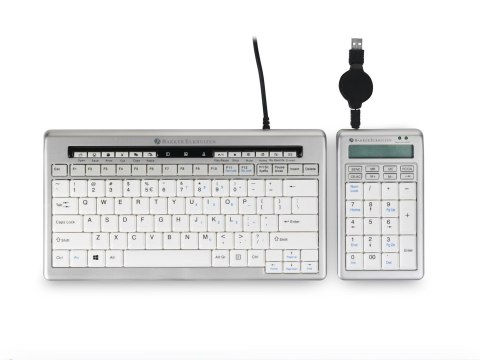 BakkerElkhuizen S-board 840 Numeric klawiatura numeryczna PC USB Jasny Szary, Biały