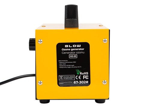 Generator ozonu BLOW OZ-03 pomarańczowy ozonator 60 000 mg/h 140W
