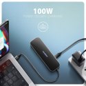 AXAGON HMC-6GLN Hub USB, 2x USB-A, 1x USB-C, 1x HDMI 2.0, 1x RJ45, 100 W PD - srebrny