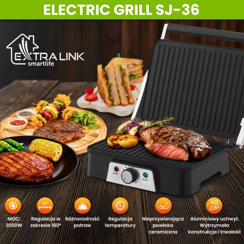 Grill elektryczny Extralink Smart Life Electric Grill SJ-36 2000W, z regulacją temperatury