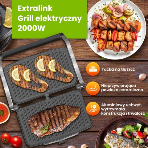 Grill elektryczny Extralink Smart Life Electric Grill SJ-36 2000W, z regulacją temperatury
