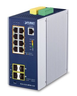 PLANET Industrial 8-Port GE PoE+ 2*1G SFP+ 2*2,5G SFP - 8-Port Zarządzany L2+ Gigabit Ethernet (10/100/1000) Obsługa PoE Alumini