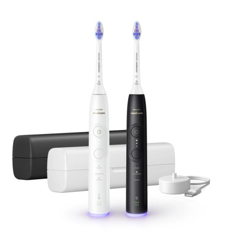 Philips HX7419/01 szczoteczka elektryczna Dorosły Soniczna szczoteczka do zębów Czarny, Biały