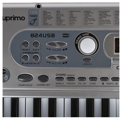 SUPRIMO 824 USB - keyboard z mikrofonem do nauki gry, przeznaczony dla dzieci