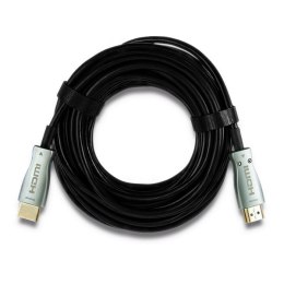 Qoltec 50474 kabel HDMI 30 m HDMI Typu A (Standard) Czarny, Srebrny
